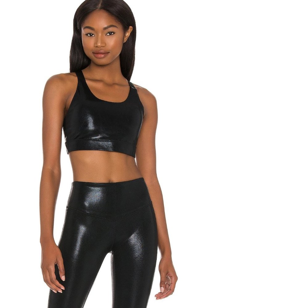 L'urv  Constellation faux leather sports top and pants